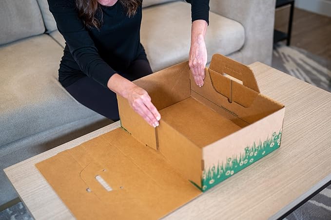 Disposable Ten Second Litter Boxes for Kitty/Cats. Made in The USA. Biodegradable Solution for Quick and Easy Disposal. Made of Recyclable Material. (4-Pack)