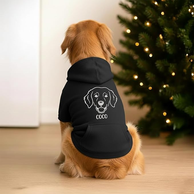 Personalized Dog Hoodie, Custom Embroidered Name Pet Hoodie, Warm Winter Outfit for Dogs, Pet Clothes, Gift for Dog Lovers 7