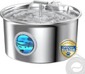 Cat Water Fountain Stainless Steel: 2.6L Cat Fountain for Drinking - Pet Water Fountain for Cats Indoor - Automatic Pet Water Dispenser Bowl - Best Auto Feeding Supplies Gift for Small Dog Large Kitty