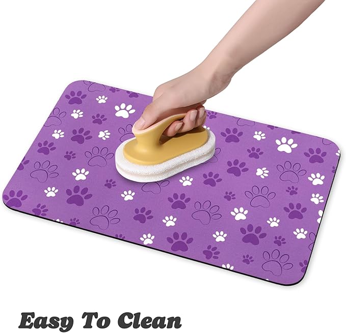 Dog Food Mat, Absorbent Water Bowl Mats Cat Pet Feeding Placemats 17 * 30 inch
