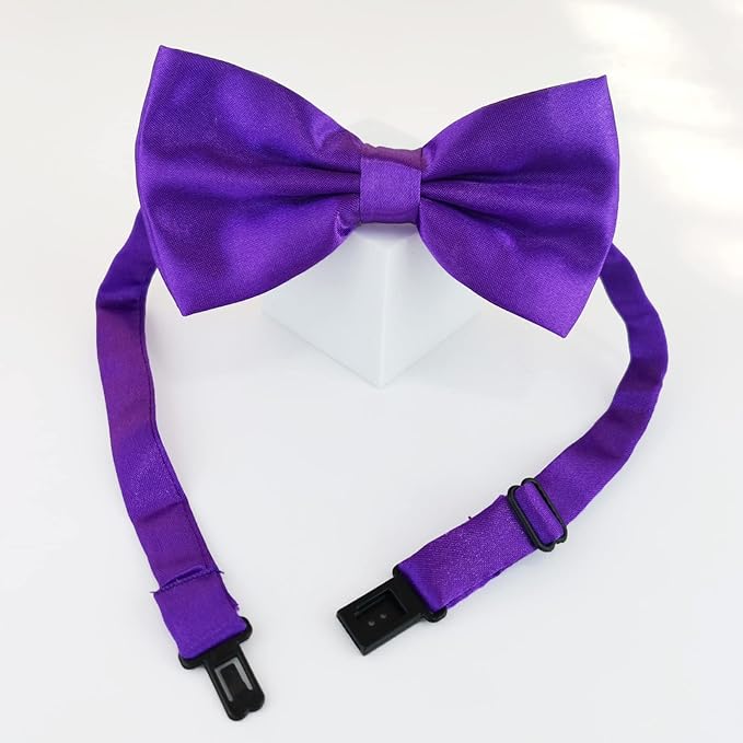 KOOLMOX Purple Dog Bow Ties Large Dogs, Adjustable Dog Collar Bow Tie for Medium and Large Dogs Cats Pets Wedding Birthday Graduation Holiday Homecoming Costumes Grooming Bow, 2-Pack