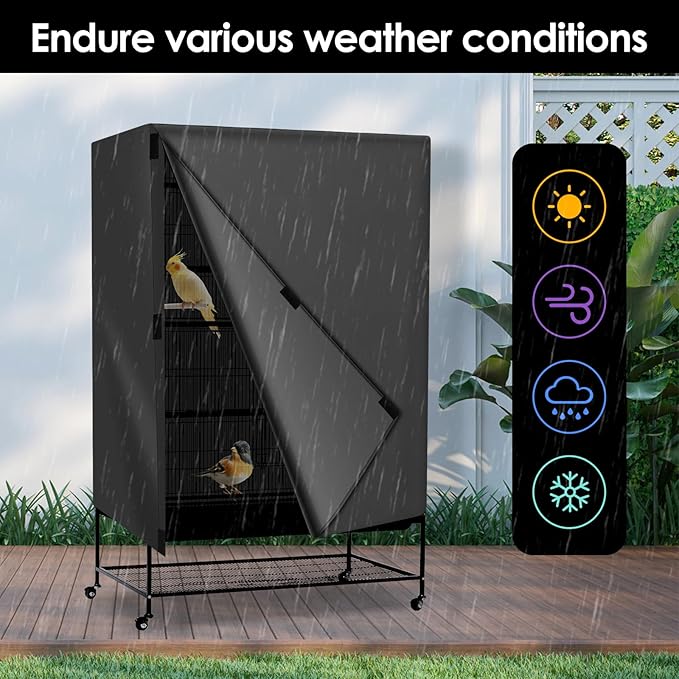 Bird Cage Cover - 210D Bird Cage Covers for Night Heavy Duty & Waterproof, Fade-Resistant Pet Cover Accessory for Parakeet, Parrot, Cockatiel and More Finches (XL)