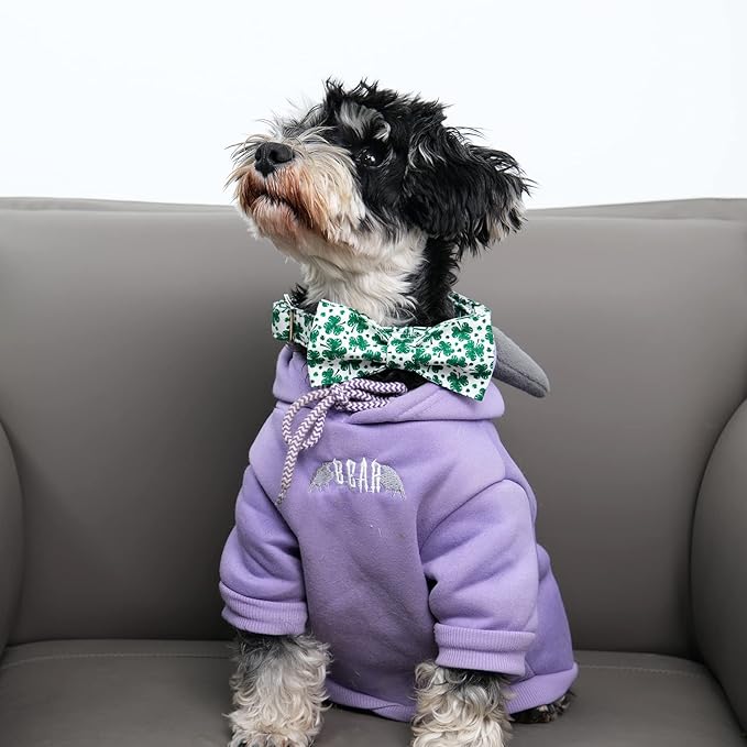 MR. CHUBBYFACE St.Patrick's Day Dog Collar Green Clovers Adjustable Dog Collar Bow Tie for Small Medium Large Dogs