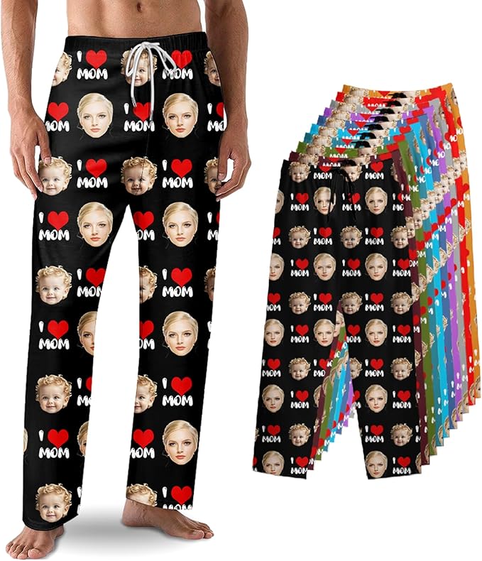 Custom Pajama Pants with Face customized PJ Pants Christmas Valentine gifts for Men Women