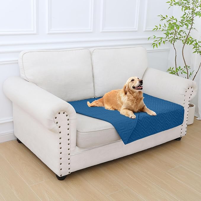 hyha Waterproof Dog Blanket, Soft Dog Bed Cover Pet Blankets, Waterproof Sofa Couch Cover for Dogs Washable, Reversible Pet Couch Covers for Sofa Furniture (30x53 Inch, Navy Blue/Navy Blue)