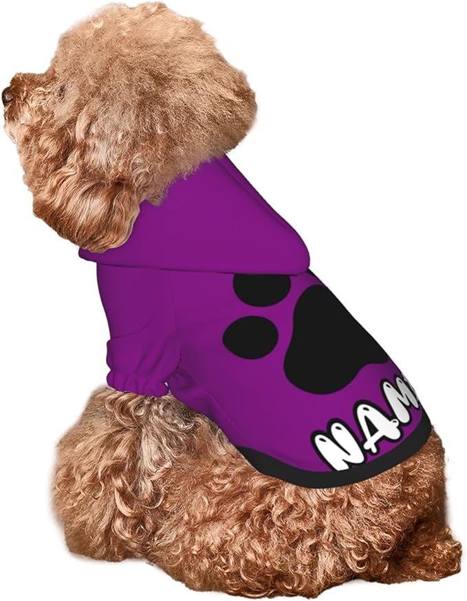 Custom Dog Hoodie Soft & Warm Design Your Own Personalized Photo Text Logo Name Dog Clothes for Puppy Sweatshirt Hooded for Small Medium Large Dogs Girl/Boy Cats Purple