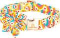Lionheart glory Dog Collar with Flower, Sunflower Pattern Pet Collar Durable Cute Dog Flower Collars Summer Spring Female Pet Gift Adjustable Dog Collar for Medium Dogs