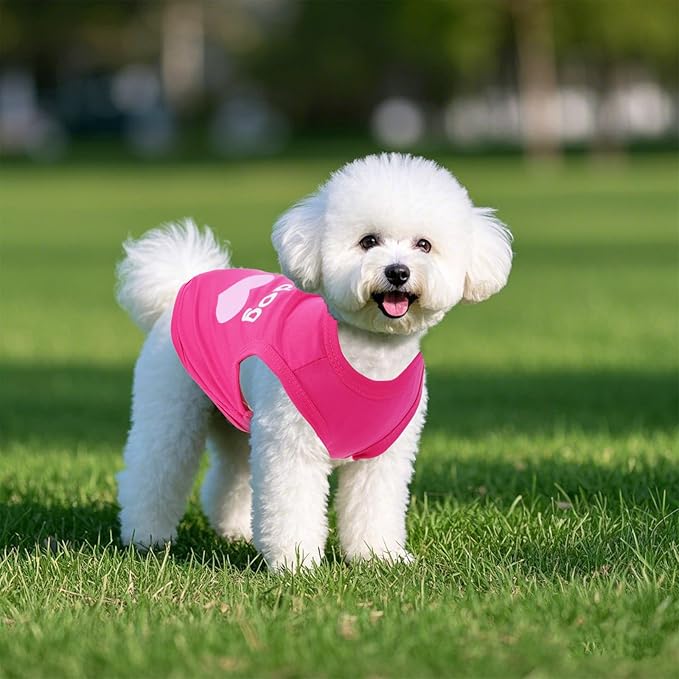 4 Pack Dog Shirts Summer Printed Puppy Clothes Cute Sleeveless Pet T Shirts Dog Clothes for Small Medium Dogs Cats Girl(M)