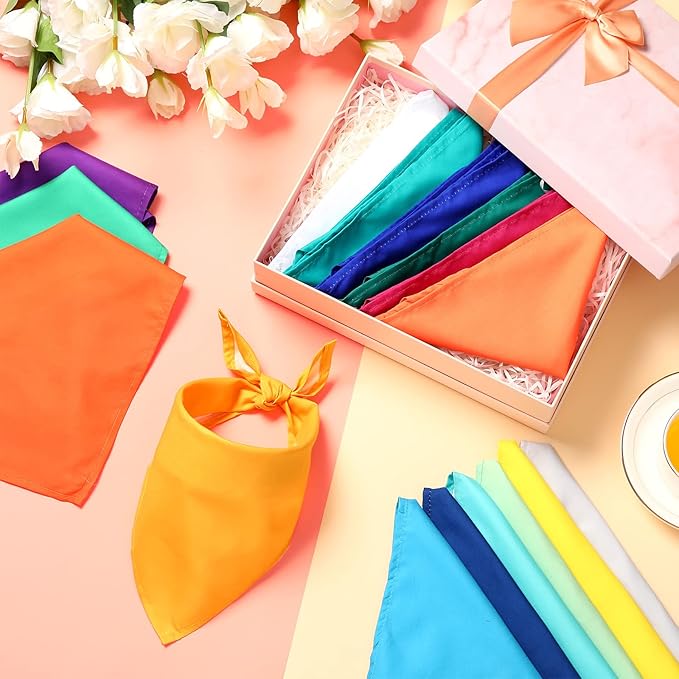 Kacctyen 100 Pieces Dog Bandanas Bulk Plain Blank Heat Transfer Triangle Dog Bibs Washable Adjustable DIY Bandanas Puppy Cat Pets(25.6 x 17.7 x 17.7 Inch)