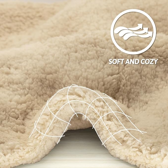furrybaby Premium Soft Dog Blanket for Small Dogs Puppy Cat Washable Sherpa Fleece 24x32 Inches Pet Throw for Bed Furniture Couch Sofa Protection(Small, Beige Blanket)