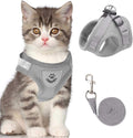 Cat & Dog Vest Harness - All Weather Mesh, Reflective Strap, Step-in Adjustable for Small Cats & Dogs (Gray, S)