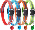 Breakaway Reflective Nylon Cat Collars with Bell (4 Colors)