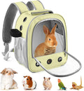 Guinea Pig Carrier Backpack, Portable Rabbit Travel Carring Bag for Pet Bunny Sugar Chinchilla Gerbil Bearded Dragon Hamster Parrot Outgoing Pouch Case with Water Bottle Holder & Detachable Pad