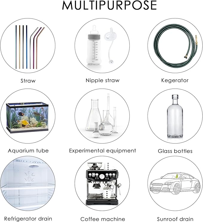 40 Inches Brush Cleaner for Cleaning Straw, Kegerator, Feeding Tube, Siphon Hose, Sunroof Drain, Refrigerator Drain, 4PCS (White)