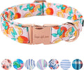 Unique style paws Dog Collar Metal Buckle Gift for Small Medium Large Boys Girls Dogs orange XL