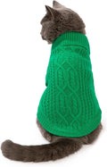 Stretchy Cat Sweater - 17 Colors & 6 Sizes | Snug Winter-Ready Knit for Boy/Girl Cats & Kittens(Dark Green, Medium)
