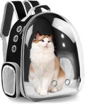 Cat Backpack Carrier Bubble Bag, Transparent Space Capsule Pet Carrier Dog Hiking Backpack, Small Dog Backpack Carrier for Cats Puppies Airline Approved Travel Carrier Outdoor Use Black