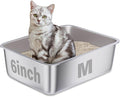 Stainless Steel Litter Box, Metal Litter Box, Cat Litter Box for Kitten, Kitty, Rabbit, 6" High Side Cats Litter Boxes, Cat LitterBox, No Smell, Non Stick, Easy to Clean