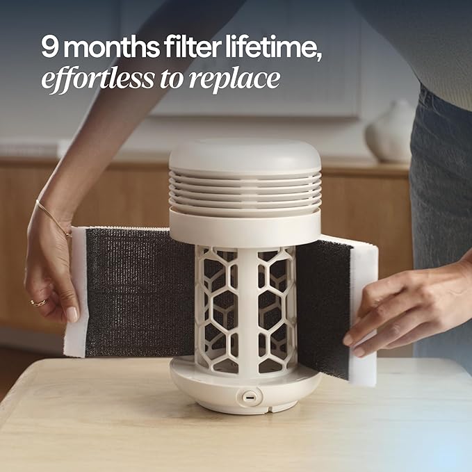 BLUEAIR Purifier for Bedroom - Mini Restful - Sunrise Clock with HEPASilent Filtration and Wake Up Light - Cleans Air and Supports Circadian Rhythm - USB-C and App Connectivity, Blue