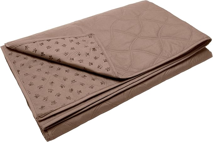 Furhaven Waterproof & Non-Slip Twin Size Mattress Cover Protector for Dogs & Cats, Washable, For Beds, Couches, & Car Seats - Quilted Twill Blanket Mattress Cover - Brownstone, Small/Twin Size