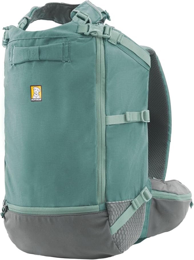 Ruffwear, Hitch Hiker Dog Backpack Carrier, Hands-Free Dog Carrier Backpack with Breathable Mesh, EVA Foam Padding, Durable Polyester, Lightweight Design for Small Dogs, River Rock Green, XX-Small