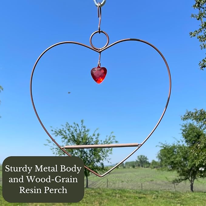 Songbird Essentials Hummingbird Swing - Tweet Heart Birdie Swing - Copper Color Hummingbird Perch