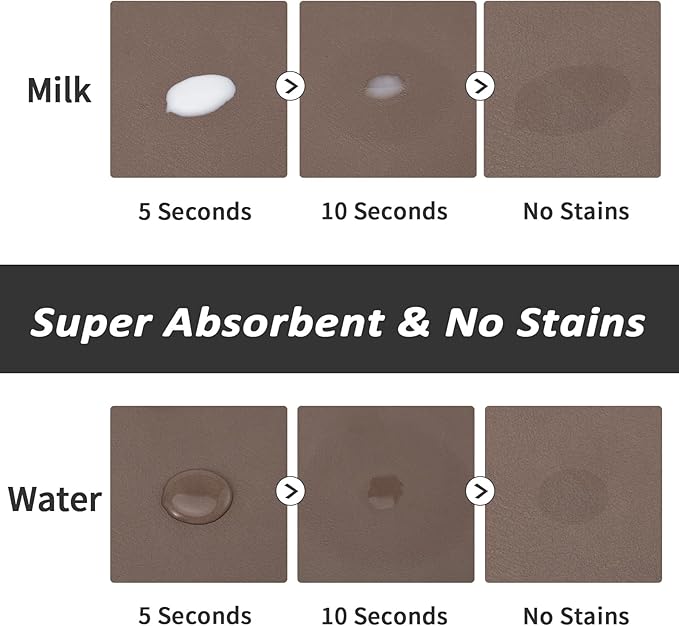Dog Food Mat - Absorbent Cat Mat for Food and Water, No Stains Pet Feeding Bowl Mat, Easy to Clean Pet Placemats, Quick Dry Dog Water Dispenser Mat for Messy Drinkers | Paw Brown 16"x 24"