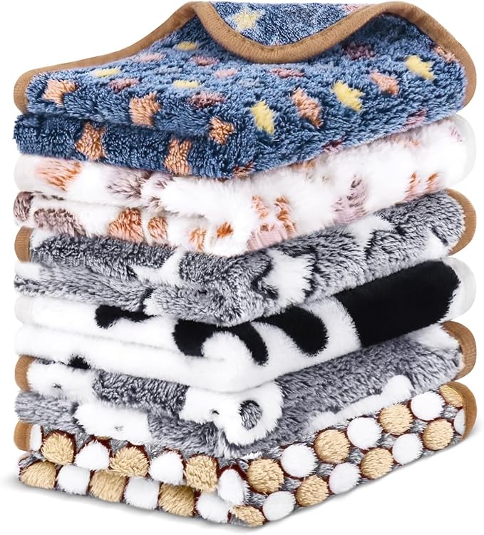 6 Pcs Guinea Pig Blankets Bedding Small Animal Cage Liners Sleep Mat Absorbent Reusable Pet Pee Bedding Pad Cover for Hamster Ferret Chinchilla Rabbit Hedgehog (14 x 28 Inch)