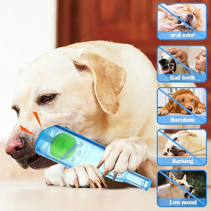 Mity rain Water Bottle Dog Toy - Dog Toys for Aggressive Chewers Cute Squeaky Toys for Large/Medium/Small Dogs Interactive Dog Toys to Keep Them Busy Crunchnplay Bottle Toy (Blue)