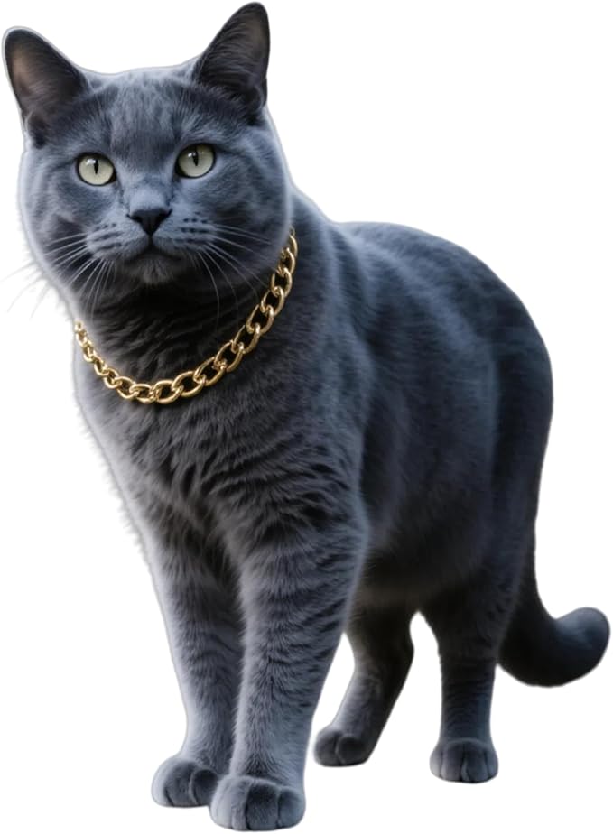 Gold Cat Chain Collar,Adjustable Cuban Link Necklace for Cats, Lightweight & Durable Metal Pet Jewelry, Stylish Decorative Accessory (Gold, S)