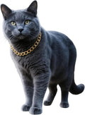 Gold Cat Chain Collar,Adjustable Cuban Link Necklace for Cats, Lightweight & Durable Metal Pet Jewelry, Stylish Decorative Accessory (Gold, S)