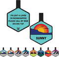 Silent Dog Tag Personalized with 5 Lines of Custom Deep Engraved Durable Soundless Silicone Pet ID Name Tag Hexagon Sunset Tiffany