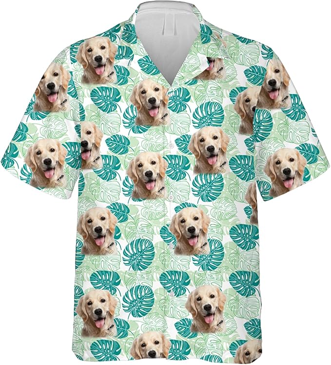 DILYPOD Custom Hawaiian Shirt with Face, Personalized Button Down Hawaiian Shirts for Men, Women, Photo Hawaiians Shirt