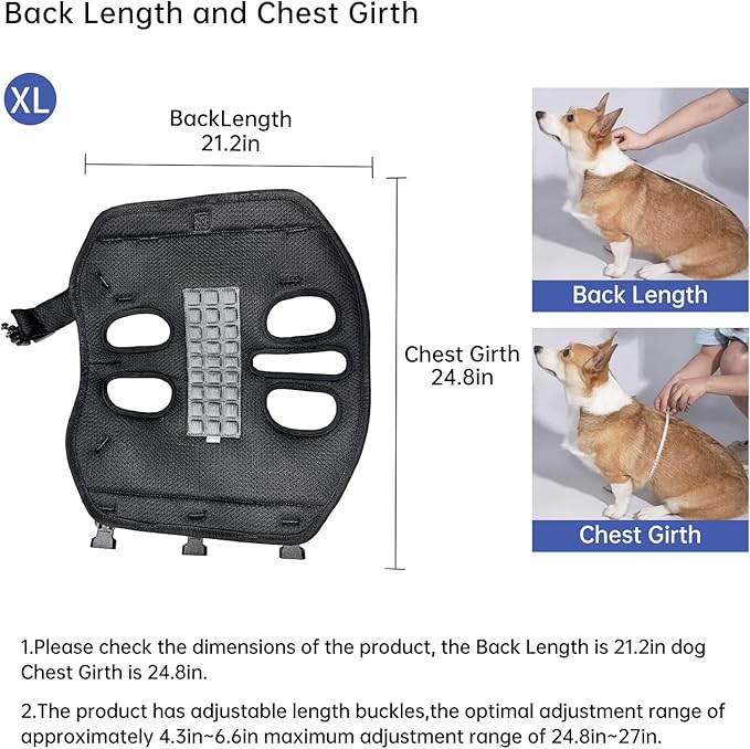 Dog Lift Harness for Small Dogs,Dog Backpack Carrier,Adjustable Padded Breathable Straps for Dogs, Disabled, Joint Injuries, Arthritis,XL(24-35LBS)