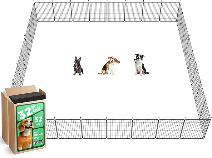 FXW MiniPaws Unleashed Dog Playpen, Expandable & Portable Design for Yard, RV Camping and Indoor Use, for Small and Medium Dogs, 32-inch 32 Panels