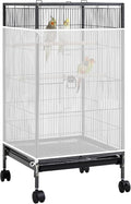 Large Bird Cage Seed Catcher, 31 x 118 inches Adjustable Large Bird Cage Cover Elastic Band Mesh Cages Cover Skirt Nylon Mesh for Parakeet Parrot Cages