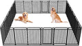 New Thickened Version Dog Playpen, 43 Inch Dog Fences for The Yard, Portable Outdoor Dog Playpen for Large/Medium/Small Dogs, Foldable Metal Dog playpen, with Doors (24 Panels, 43 Inch)