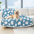 Luciphia Waterproof Pet Blanket for Medium Large Dogs Washable Fluffy Thick Jacquard Shag Fleece Warm Sherpa 3D Textured Flower Print for Cats Puppy Couch Protection (Blue Cloud,67x57 inches)