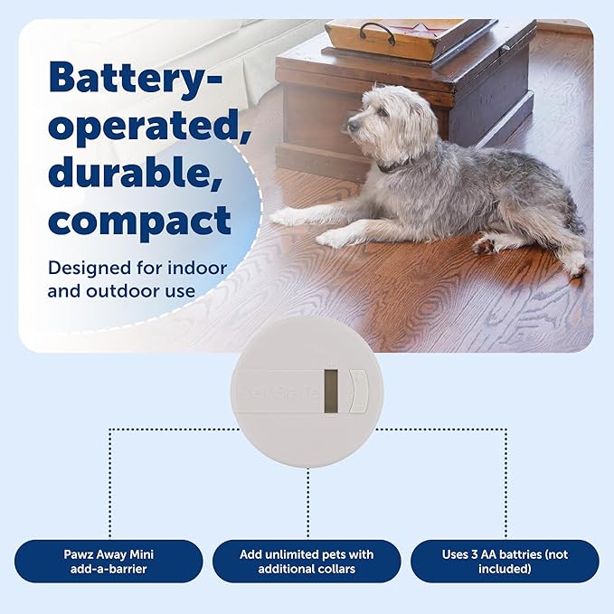 PetSafe Pawz Away Mini Pet Add-A-Barrier - Indoor & Outdoor Reliable Space Protection Transmitter - Long-Lasting & Battery-Powered - 5 ft Range