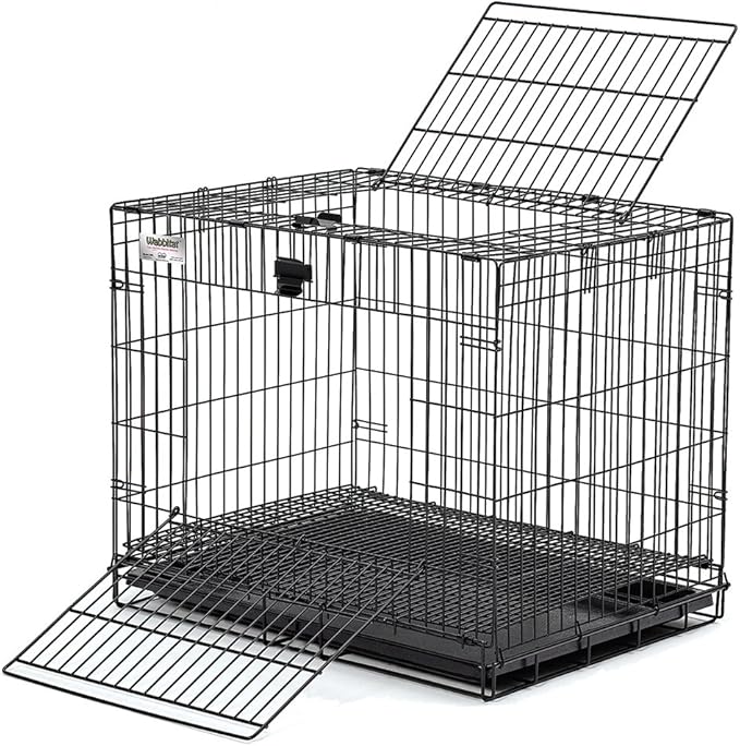 MidWest Homes for Pets Small Wabbitat Rabbit Cage, Grid Mesh Floor, Removable Tray, Top & Front Door Access, Rust Resistant Finish, No Tools Required