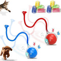 2-Pack Interactive Cat Toys Ball for Indoor Cats＆Dog,Automatic Cat Toy with Smart Obstacle Avoidance&Bird Chirps,Includes 8 Cat Spiral Spring,Cat Enrichment Toys for Indoor Cats(Red＆Blue)