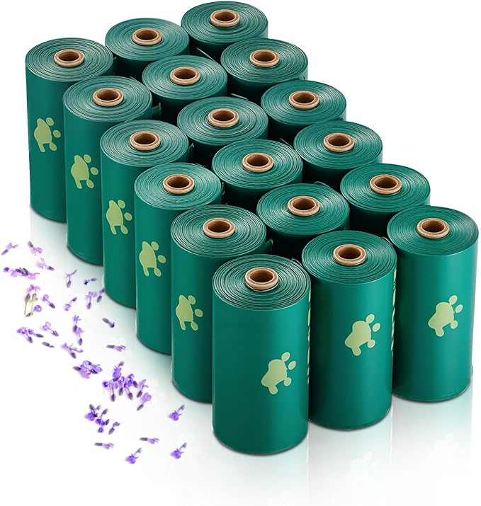 VEVOR Dog Poop Bags, 270 Counts 13 x 9 in, Sturdy & Thick Pet Waste Bags, Biodegradable HDPE Waste Bag Refill Rolls, Lavender Scented, Leak-Proof Trash Bag for Doggie Cat Pet, Dispenser Not Included