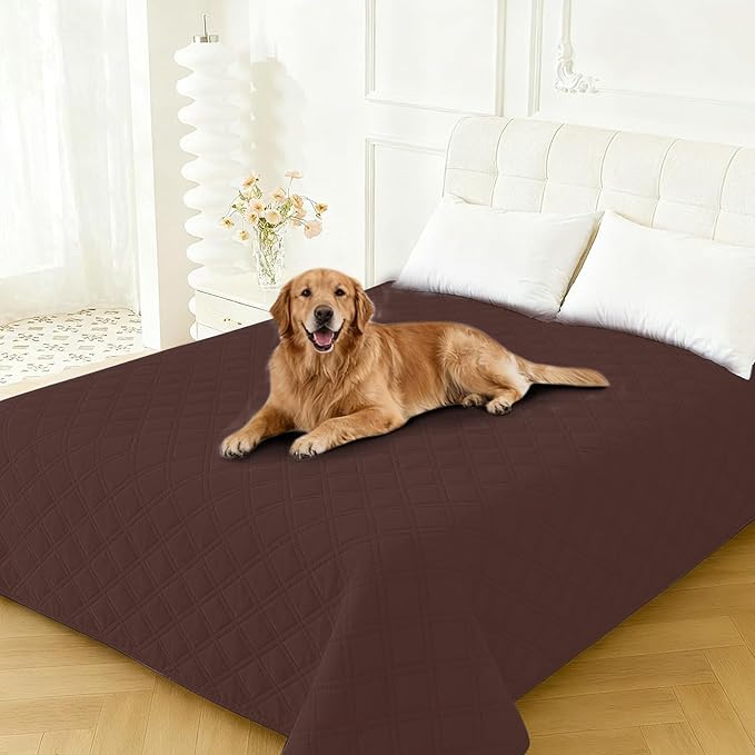 Waterproof Couch Covers for Pets, Waterproof Dog Bed Cover, Anti-Slip Soft Dog Blankets, Couch Cover for Dogs Washable, Pet Blanket for Puppy Large Dogs Cat (82x82 Inch, Coffee)