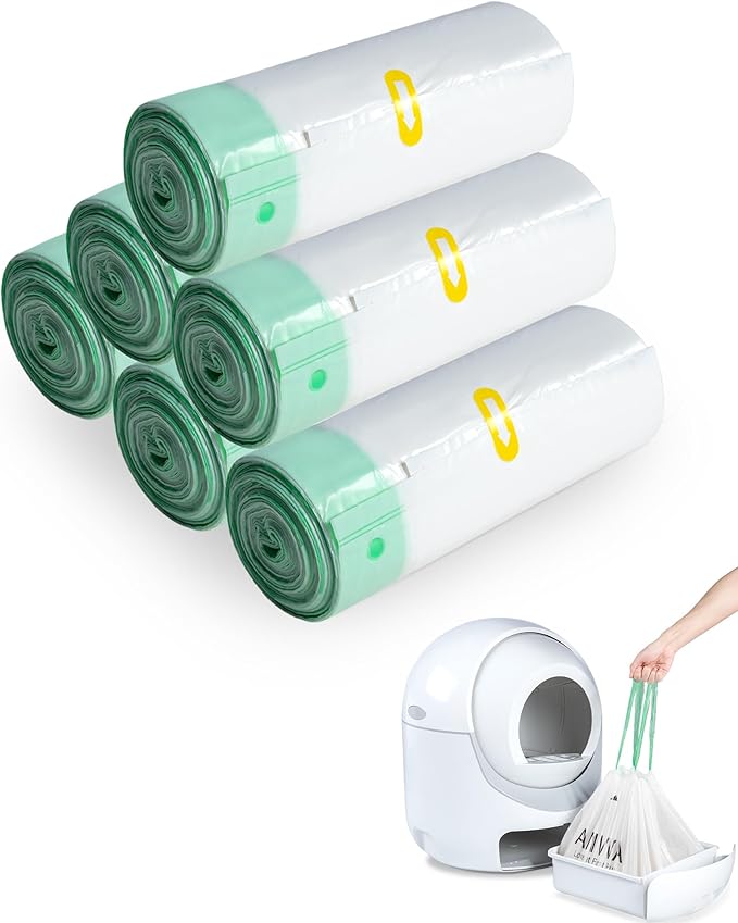 ANWA 120 Count Cat Litter Box Liners for Automatic Cat Litter Box and Litter Box Robot 4/5, Heavy-Duty, Extra Thick, Economy Bulk Pack