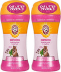 Arm & Hammer Restoring Cat Litter Box Deodorizing Crystals, Litter Deodorizer Additive to Help Absorb Odors and Restore Freshness Between Changes, Clary Sage & Mint Scent, 15 Oz - 2 Pack