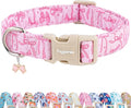 Faygarsle Cute Pink Bow Pattern Dog Collar for Summer Spring DesignSmall Medium Large Dogs L