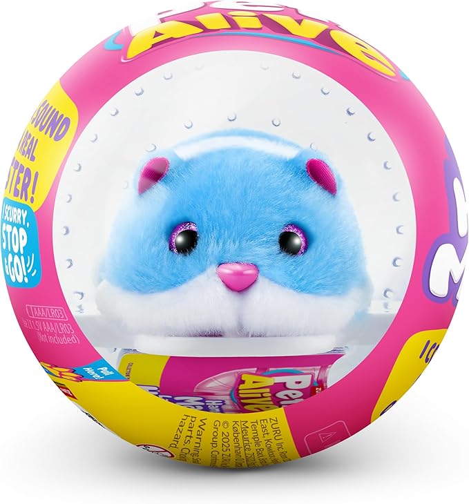 Pets Alive Hamstermania (Blue) by ZURU Hamster, Electronic Pet, 20+ Sounds Interactive, Hamster Ball Toy for Girls and Children