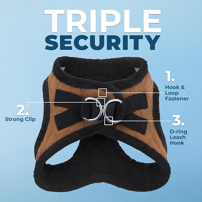 Best Pet Supplies - All Weather Plush, Reflective, No Pull Harness for Small, Medium Dogs, Cats - Secure with Hook & Loop Fastener, Buckle, Double D-Rings - Beige Plush, M