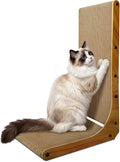 AGYM Cat Scratcher, 23 inch L Shape Cat Scratching Pad for Indoor Cats, Durable Sustainable Cardboard Scratcher, Recyclable Vertical Cat Scratch Pad to Protect Furniture, Small