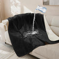 LOOBANI Waterproof Dog Blanket for Couch: Reversible Flannel Bed Blanket for Medium Large Dogs Liquid Proof, Soft Throw Blanket Couch Cover Protector for Sofa, Crate, Travel, 50" x 60", Black & Beige